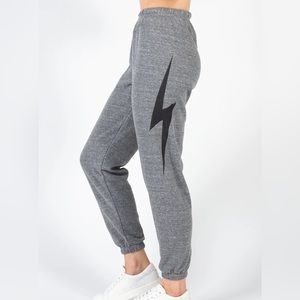 NWT Aviator nation bolt Heather grey sweats size M
